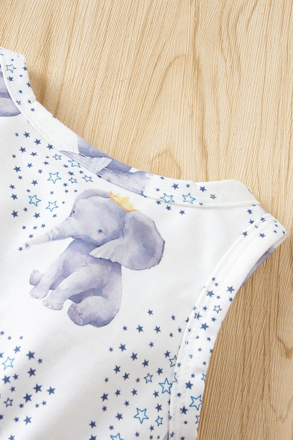 Baby Girl Elephant Print Bodysuit with Headband - T - 5 SIZES - 1 COLOR -