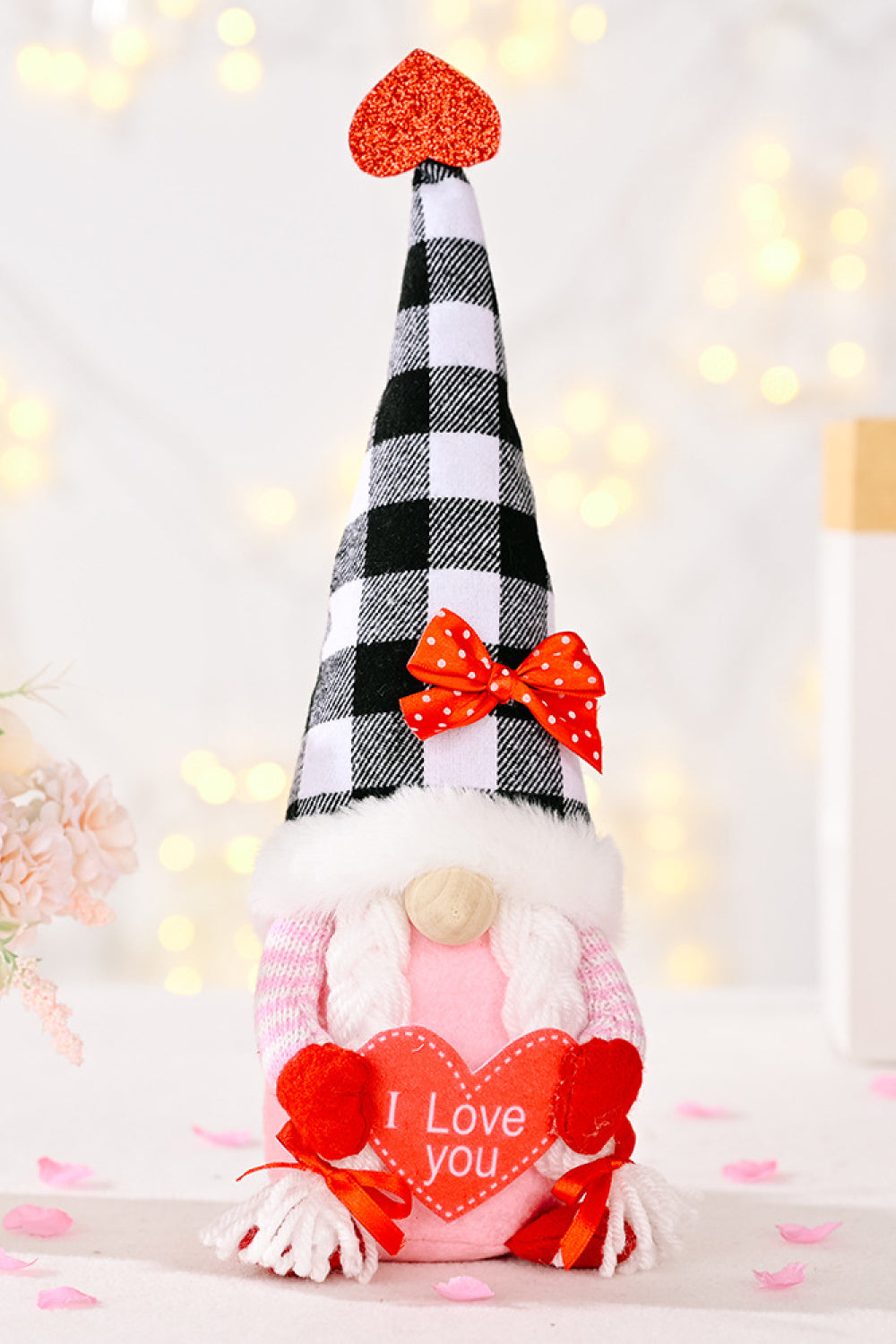 Special Occasion / Mother's Day Plaid Pointed Hat Gnomes - 12.5" - 2 TYPES - [5-10 DAY DELIVERY] - T -