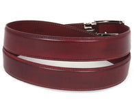 Thumbnail for PAUL PARKMAN - Men's Leather Belt Hand-Painted Bordeaux -