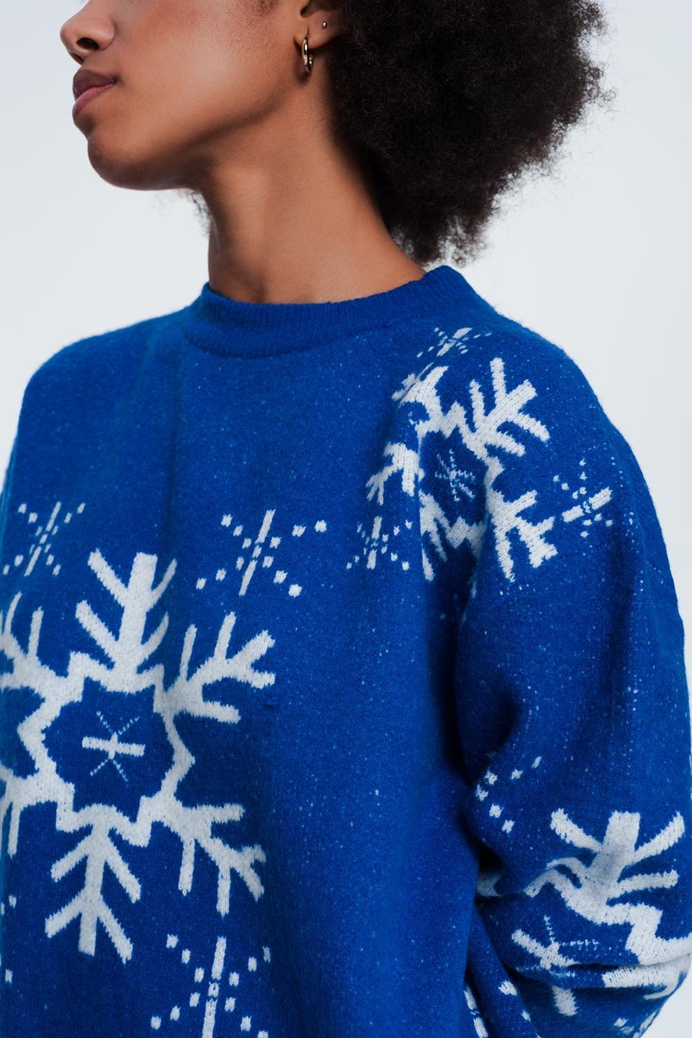 Q2 - Blue Snowflake Sweater - SM., M - ONLY - 1 COLOR -