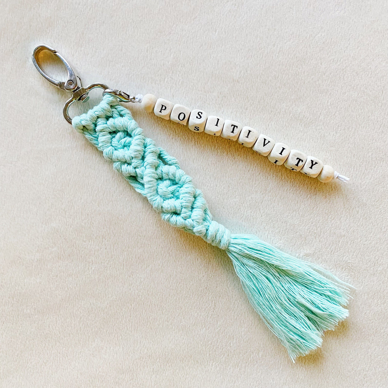 Macrame Beloved Boho Key Chain - 7.5" - 7 COLORS -