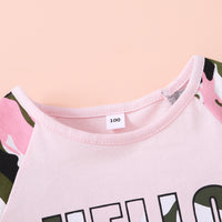 Thumbnail for HELLO GIRL Graphic Tee and Camouflage Shorts Set - 2 PCS. - T - 1 COLOR -