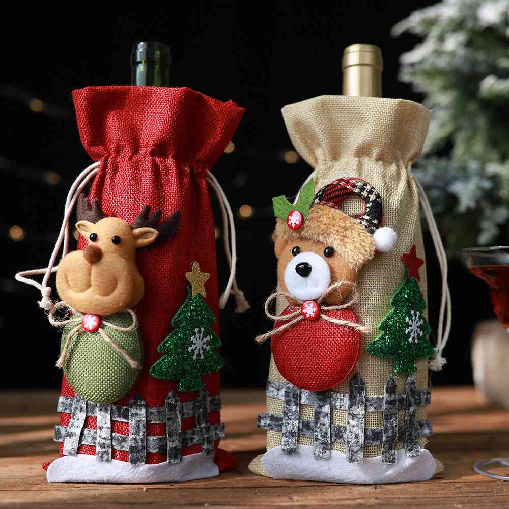 Assorted 2-Piece Christmas Doll Wine Bottle Covers - BUY 1 GET ONE RANDOM PICK - [5-10 DAY DELIVERY] - 12.5" - T - 4 TYPES -