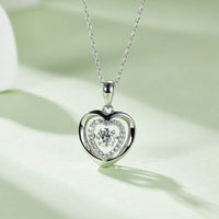 Thumbnail for Moissanite 925 Sterling Silver Heart Necklace