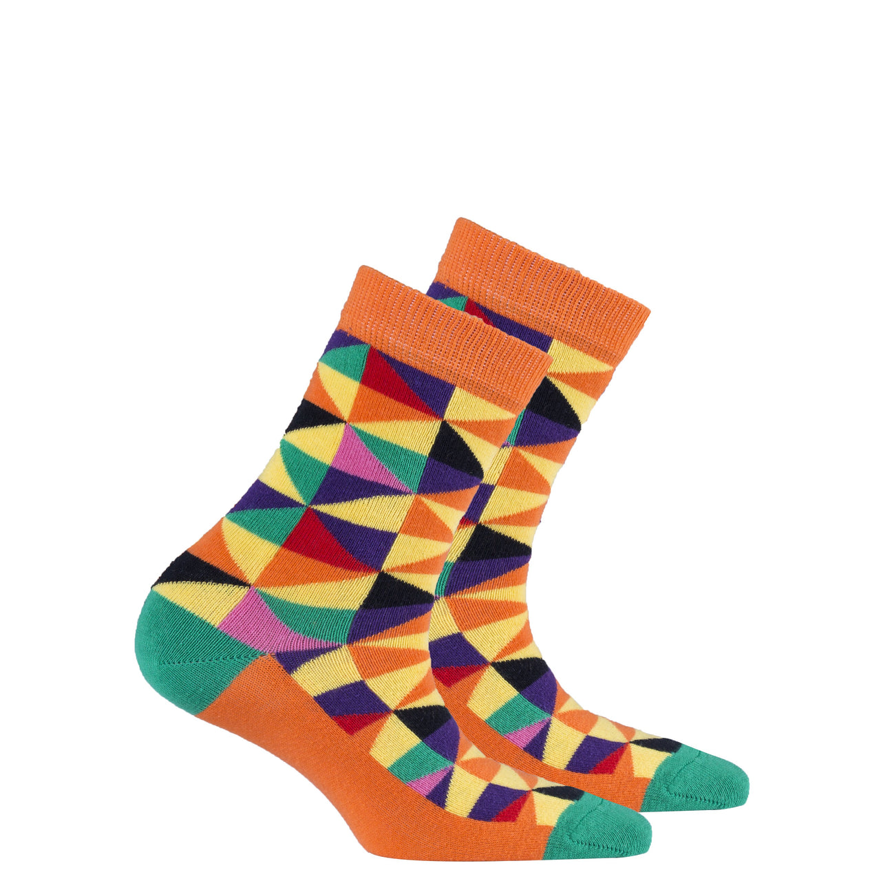 Kids Orange Triangle Socks - 1 COLOR -