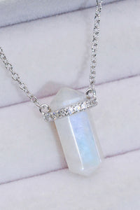 Thumbnail for Natural Moonstone Chain-Link Necklace - T - 2 FINISHES -