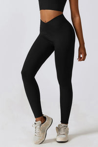 Thumbnail for V-Waistband Sports Leggings - T - 4 COLORS -