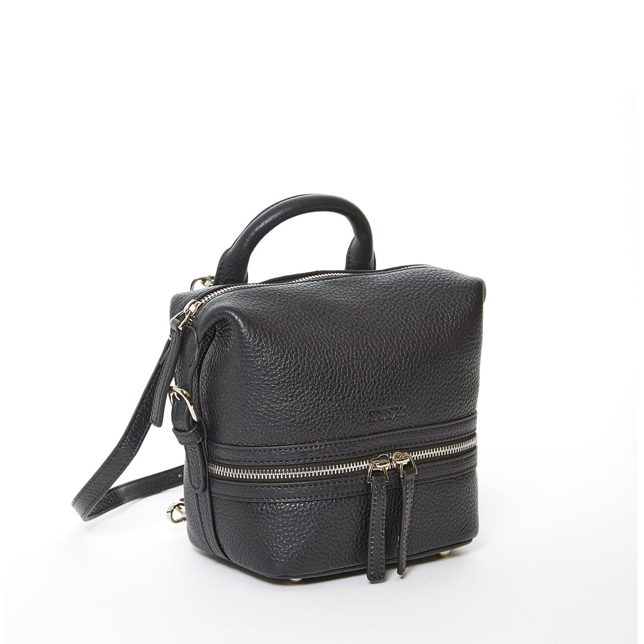 Ashley Small Black Leather Backpack -