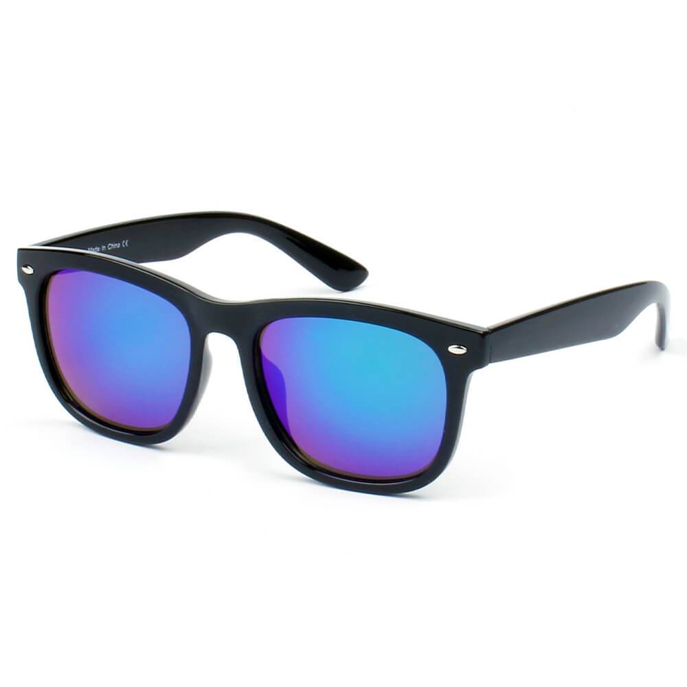 Girona | E06 - Classic Horned Rim Mirrored Lens Sunglasses - 5 COLORS -