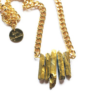 Thumbnail for Shh by Sadie - Rocked Up Mini Crystal Quartz Necklace (Gold) -