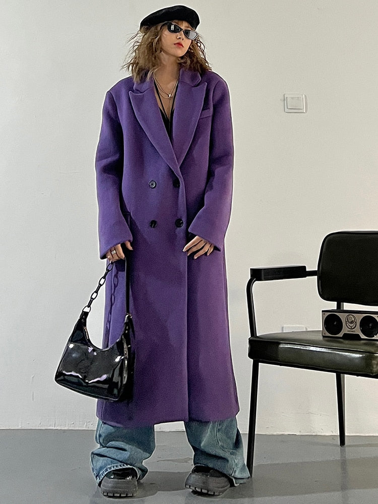 Marigold Shadows - Pera Purple Long Coat - [3-13 DAY DELIVERY] - 1 COLOR -