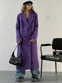 Thumbnail for Marigold Shadows - Pera Purple Long Coat - [3-13 DAY DELIVERY] - 1 COLOR -