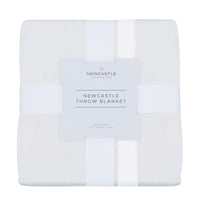 Thumbnail for Newcastle - Pure White Cotton Muslin Throw Blanket -