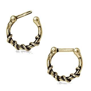 Rope Wrapped Antique Gold Plated Septum Clicker -