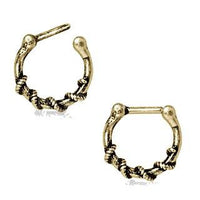 Thumbnail for Rope Wrapped Antique Gold Plated Septum Clicker -