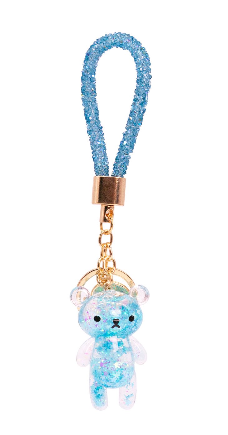 Glitter Bear Keychain - Blue -