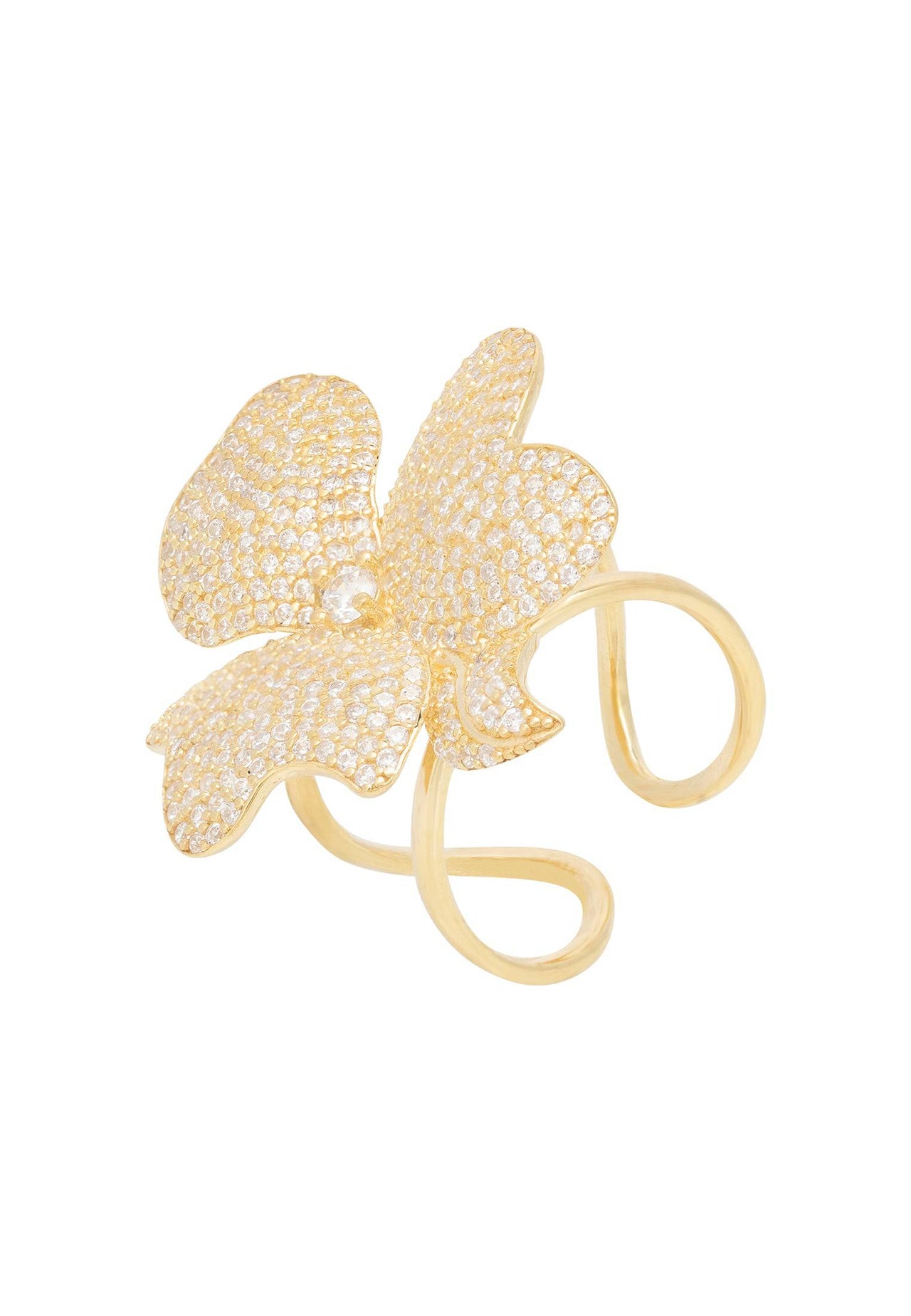 LATELITA - Flower Adjustable Cocktail Ring Gold -