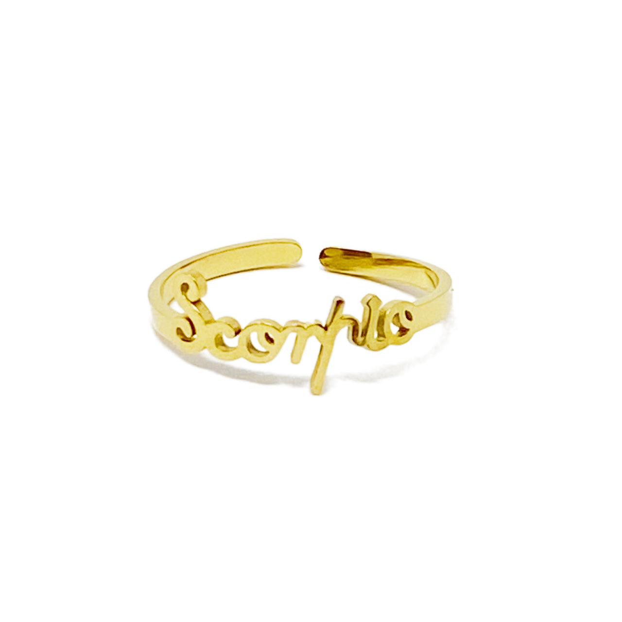 Ellison & Young - Scripted Zodiac Ring - 18K Gold plated - ALL 12 SIGNS / FIND YOURS! -