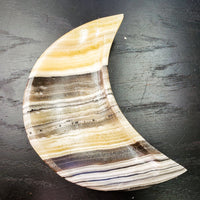 Thumbnail for White Quartz - Zebra Onyx Moon Bowl -