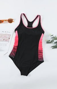 Thumbnail for Color Block Cut-out Racerback One-piece Swimsuit - K - 3 COLOR SCHEMES -