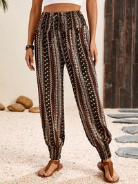 Thumbnail for Tied Printed High Waist Pants - T - 2 COLORS -