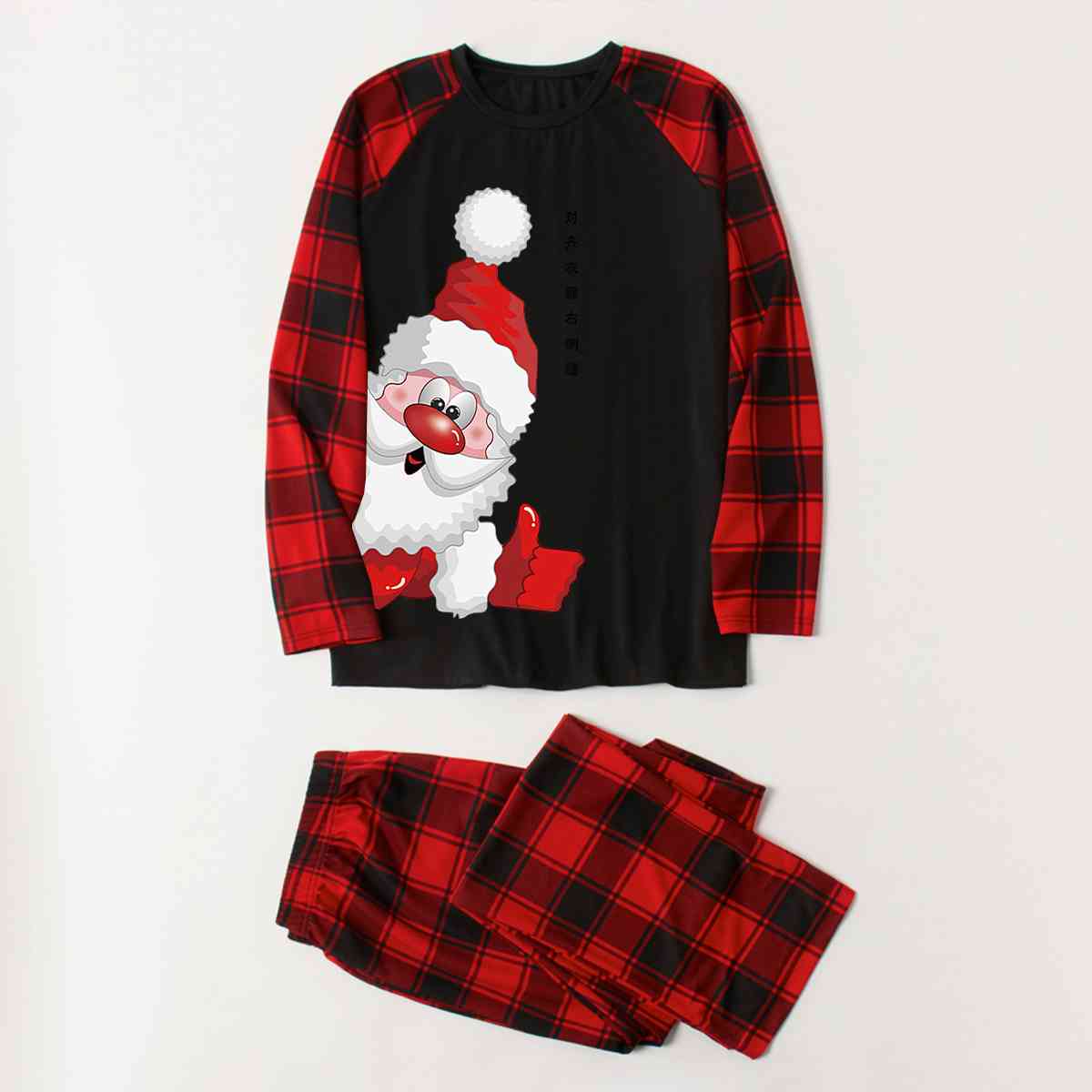 Santa Graphic Top and Plaid Pants Set - T - SOLD BY SIZE / 2 PCS. - 4 SIZES -