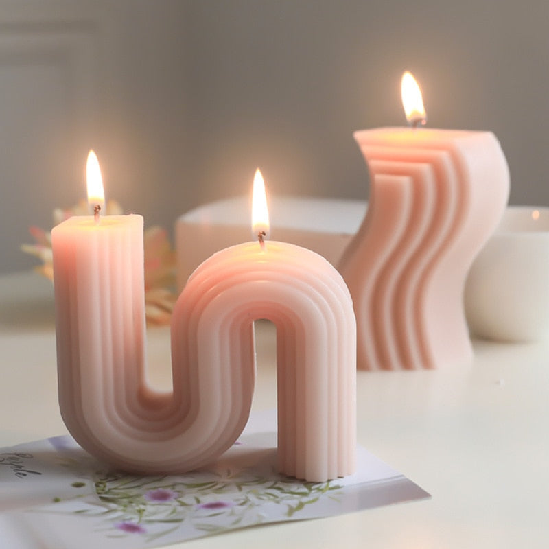 Home Decor Candel S Shape Decorative Aromatic Candles - [28 DAY DELIVERY] - 2 COLORS - 2 SHAPES -