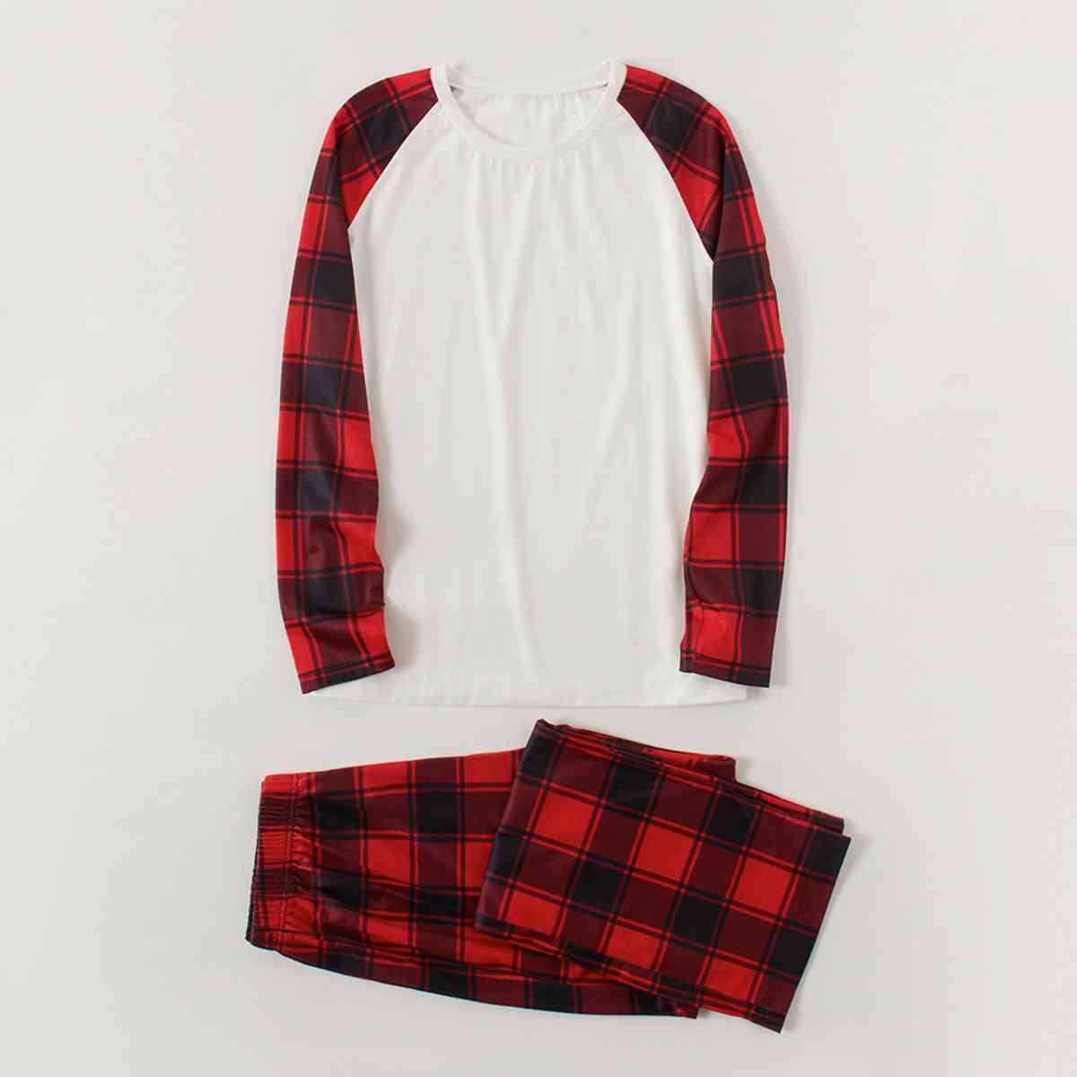 Raglan Sleeve Top and Plaid Pants Set - T - SOLD BY SIZE / 2 PCS. - 4 SIZES -