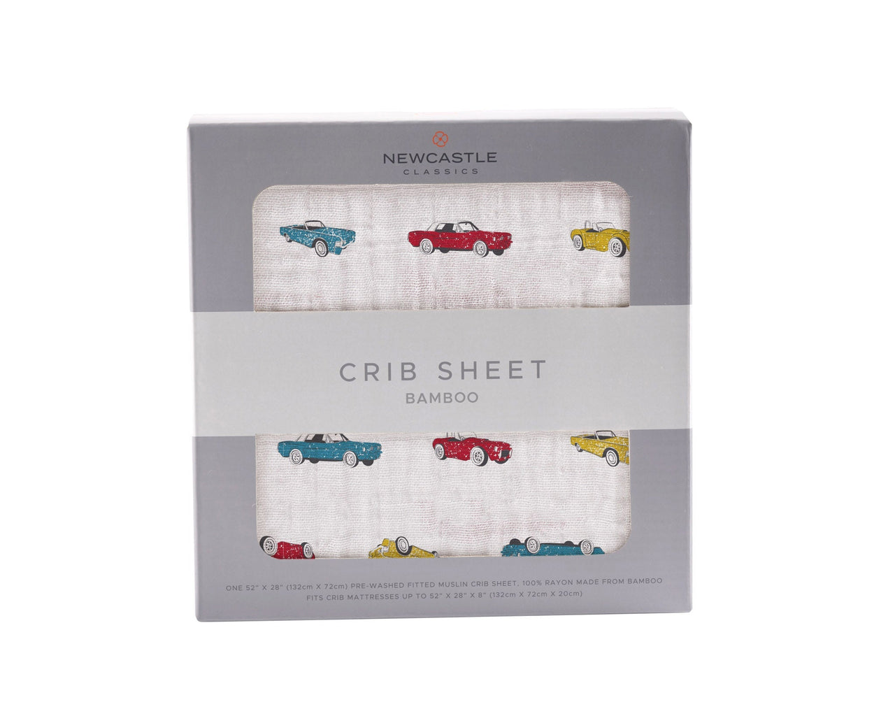 Newcastle - Vintage Muscle Cars Bamboo Muslin Crib Sheet -