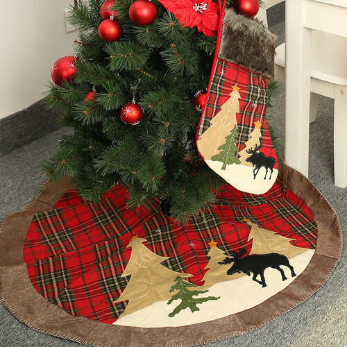 Plaid Christmas Tree Skirt - [5-10 DAY DELIVERY] - T - 1 COLOR -