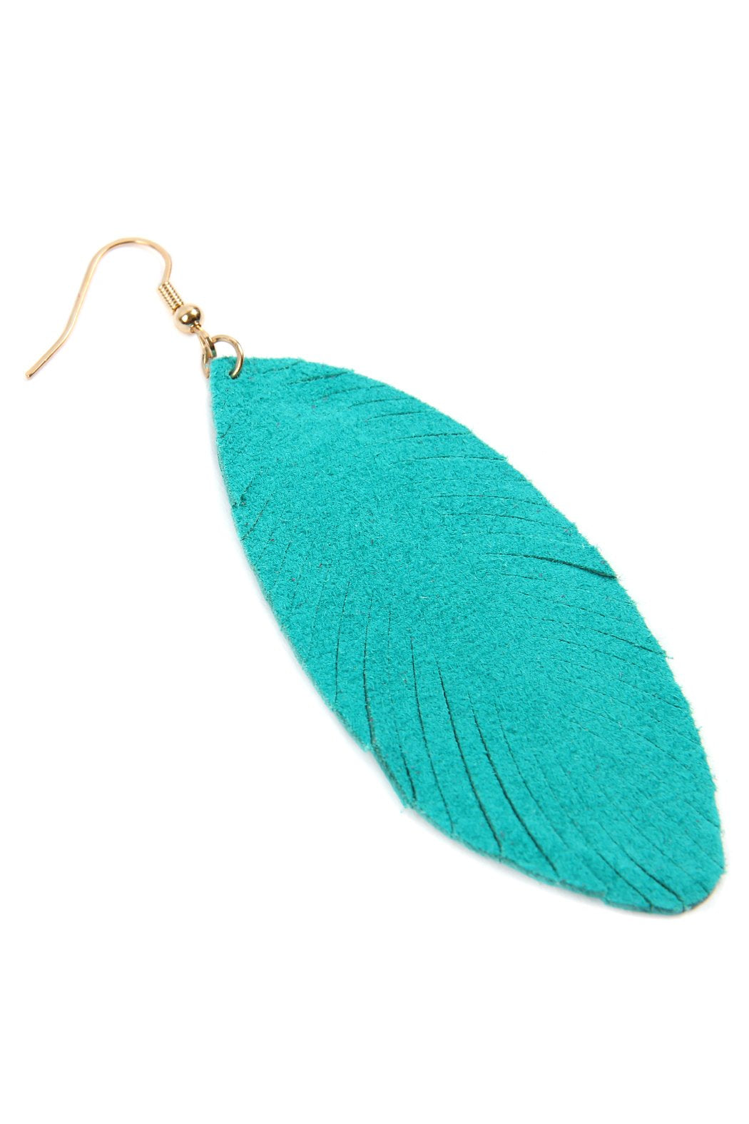 Fringe Leaf Leather Drop Earring - 8 COLORS -