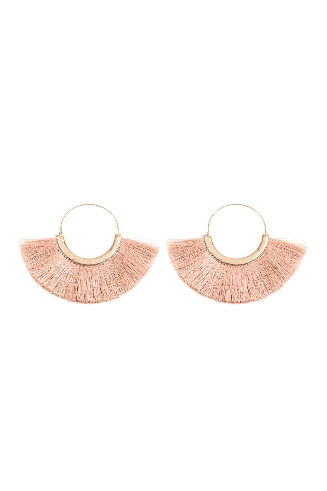 Fan Tassel Hoop Earring - 15 COLORS -