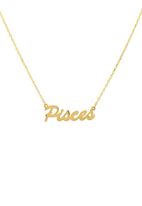 Thumbnail for Zodiac Star Sign Name Necklace Gold Pisces -