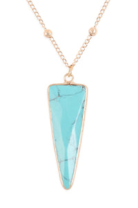 Thumbnail for Arrowhead Shape Stone Pendant Necklace - 6 COLORS -