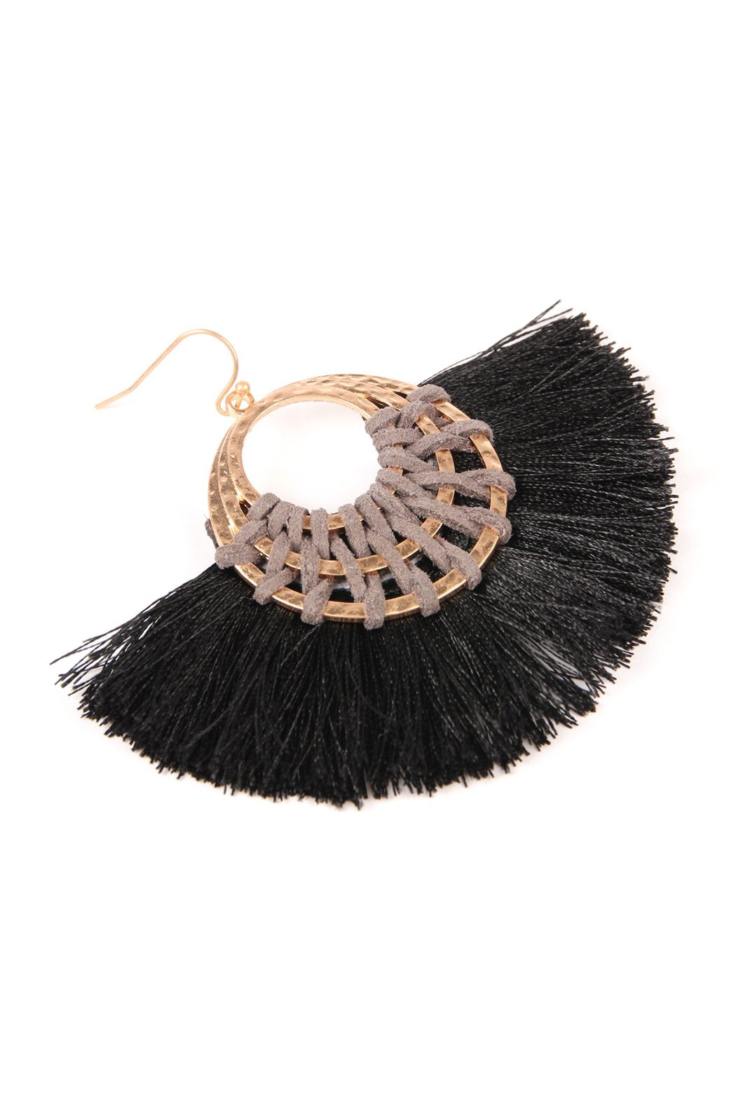 Riah Fashion - Classic Fan Tassel Earrings - 7 COLORS -