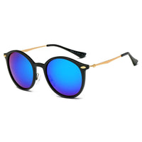 Thumbnail for Dewitt | D32 - Retro Horn Rimmed Keyhole Bridge Round Sunglasses Circle - 4 COLORS -