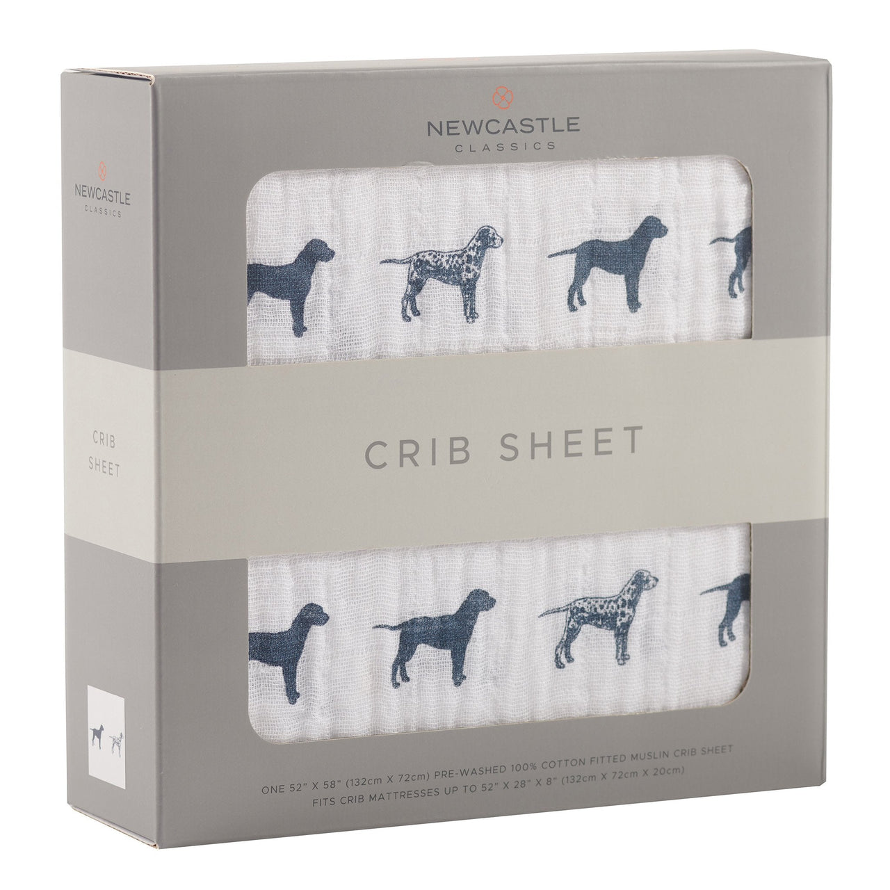 Newcastle - Dalmatian Cotton Muslin Crib Sheet -