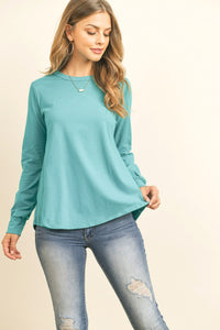 Thumbnail for Riah Fashion - Long Sleeve Round Neck Solid Top - 17 COLORS -