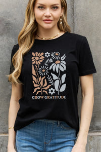 Thumbnail for Simply Love Full Size GROW GRATITUDE Graphic Cotton Tee - T - 1 COLOR -