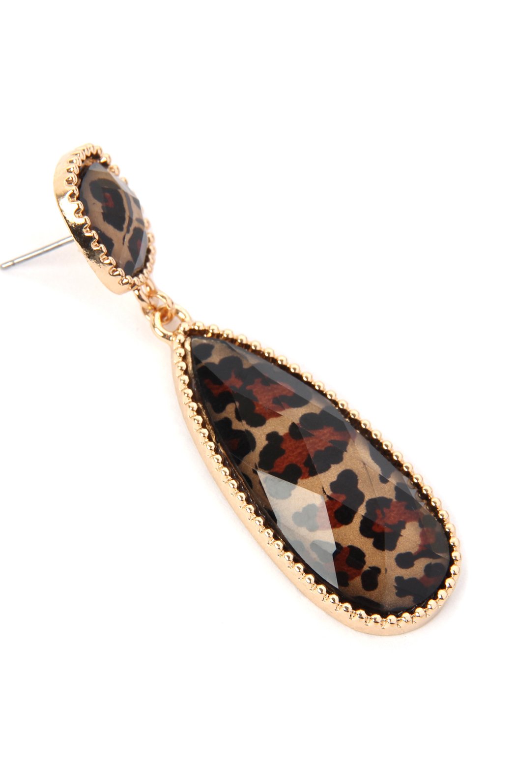 Glitter Leopard Post Dangle Drop Earrings - 4 COLORS -