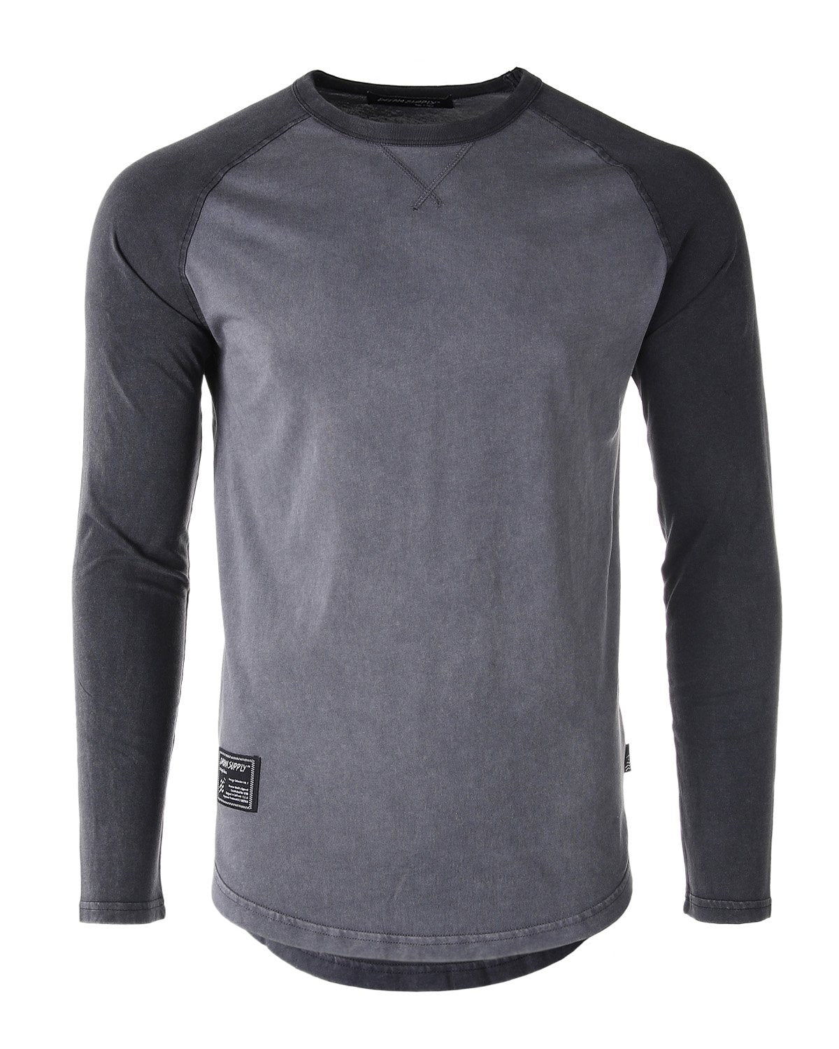 Mens Athletic Fit Baseball Retro Contrast Long Sleeve Raglan T-Shirt - 1 COLOR