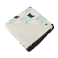 Thumbnail for Peek-A-Boo Cats and Pencil Stripe Bamboo Muslin Newcastle Blanket -