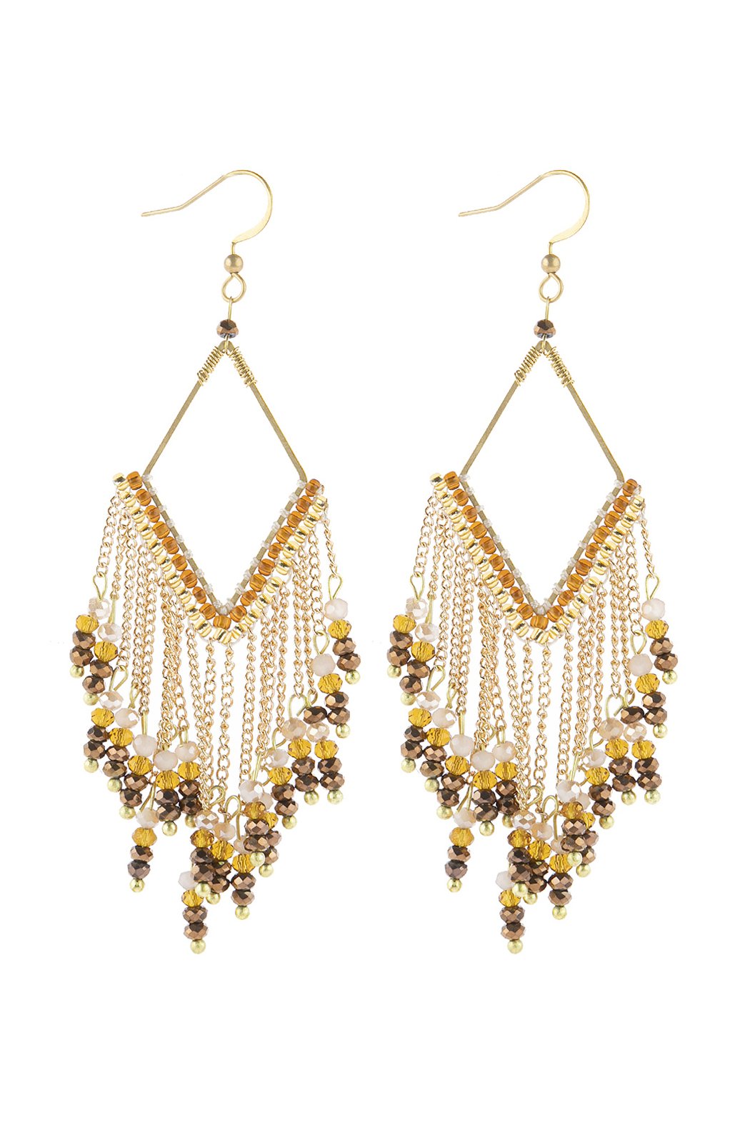 Riah Fashion - Dangle Beaded Earrings - 4 COLORS -