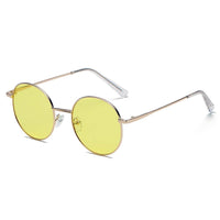 Thumbnail for Geneva | S2066 - Retro Vintage Metal Round Oval Circle Sunglasses - 4 COLORS -