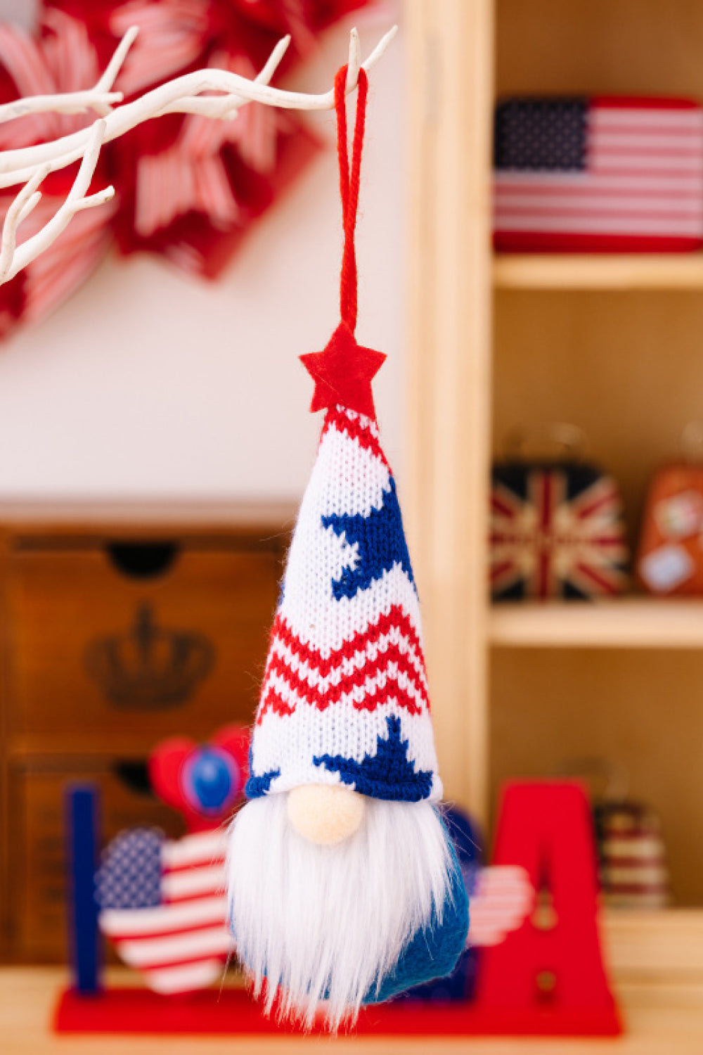 Set of 4 Independence Day Knit Hanging Ornament Gnomes - 7.5" - 4 PCS - 4 TYPES / SET - [5-10 DAY DELIVERY] - T -