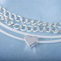 Thumbnail for Bohemian Silver Heart Multi Chain Anklet Ankle Bracelet -