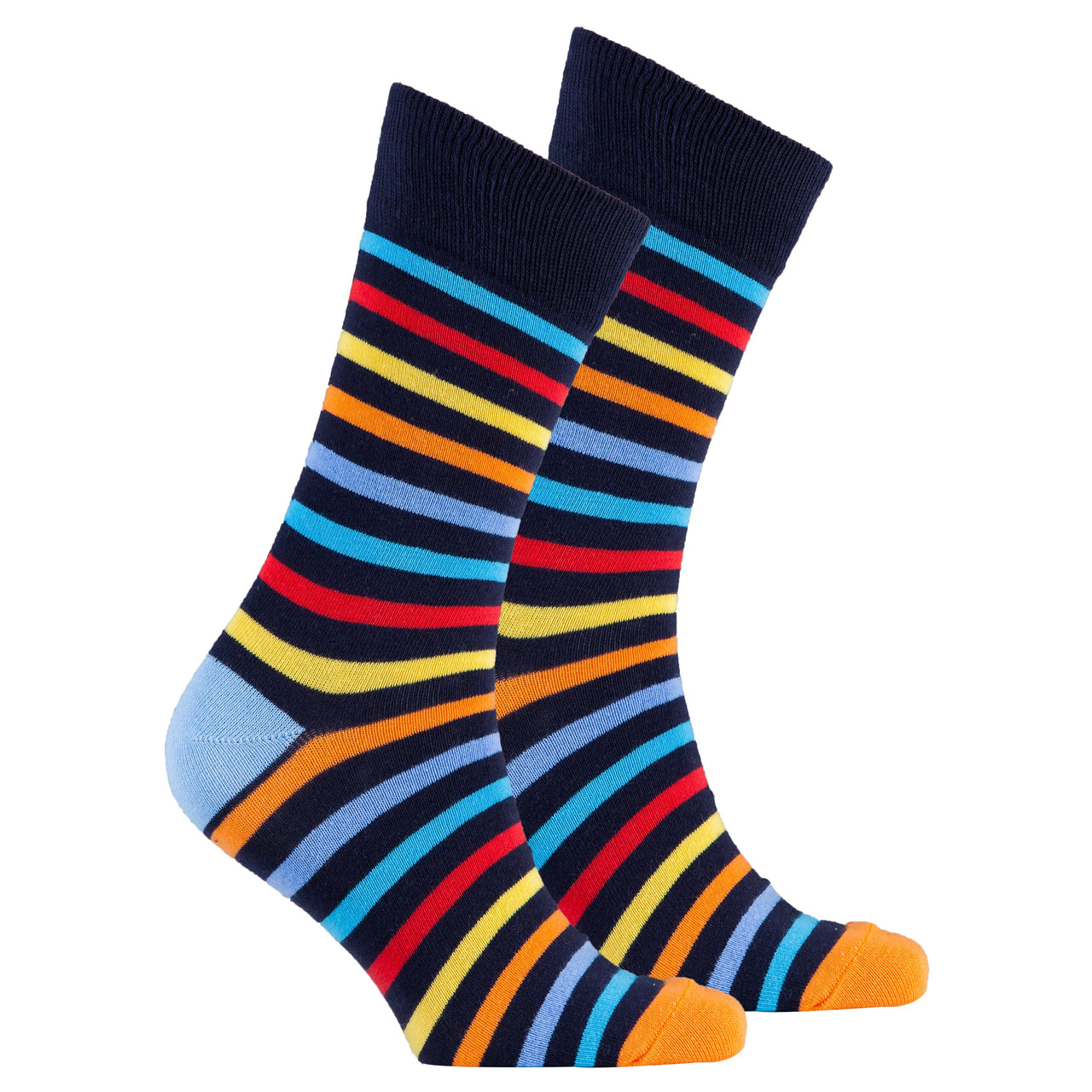 Men's Black Rainbow Stripe Socks - 1 COLOR -