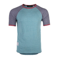 Thumbnail for Men's Short Sleeve Classic Retro Contrast Raglan Ringer T-Shirt - 1 COLOR -