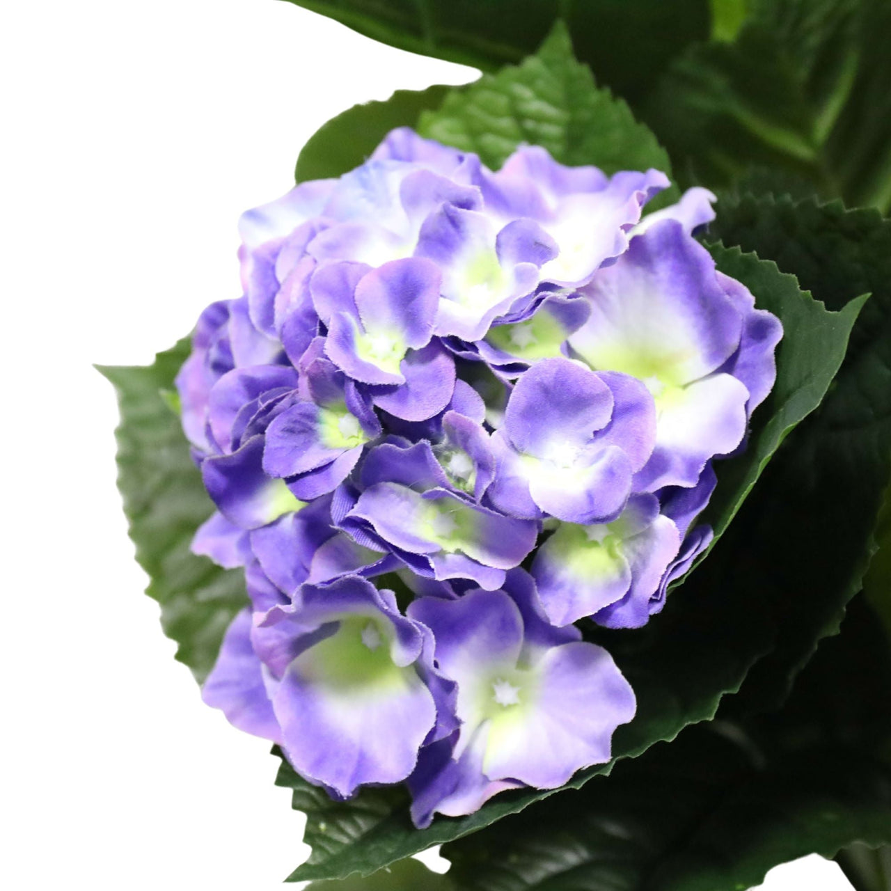 Artificial Hydrangea 74cm Potted (Mixed Purples and Yellows) -