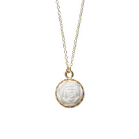 Thumbnail for Mini Porcelain Rose Charm Gold-Filled Necklace -